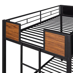 Bellemave® Modern Metal Bunk Bed with Safety Rail and Built-In Ladder