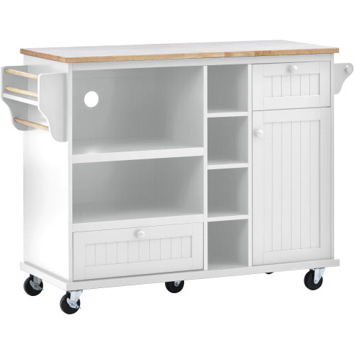 Bellemave 50.8" Kitchen Island Cart with Storage Cabinet and Two Locking Wheels