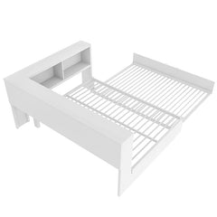 Bellemave® Full Size Metal Daybed with Trundle, Storage Cabinets and USB Ports