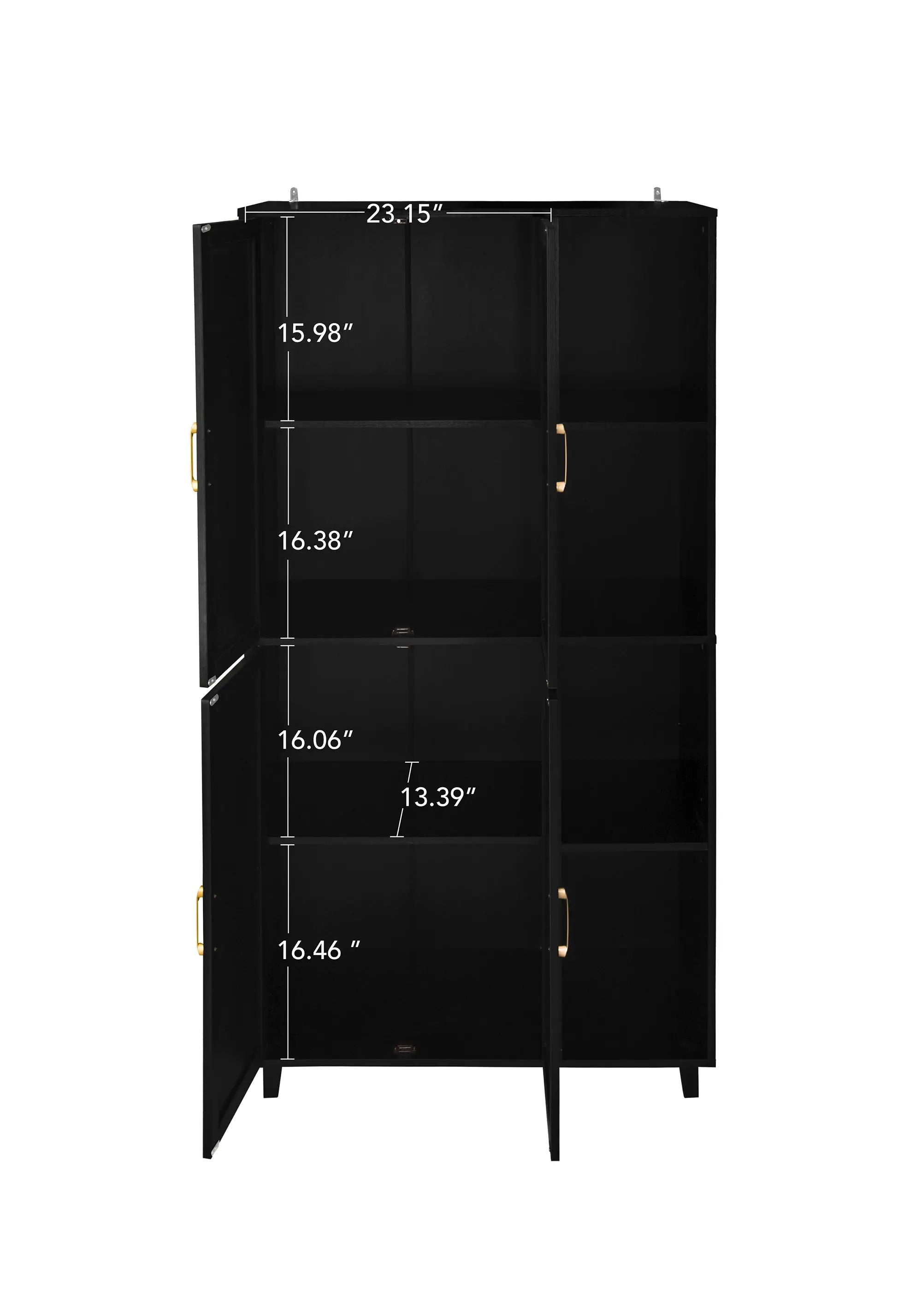 Bellemave® 4 Door Cabinet with 4 Adjustable Inner Shelves