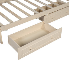 Bellemave® Twin Size Wood Daybed with 2 Drawers and Guardrail