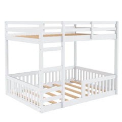 Bellemave® Full Size Wood Bunk Bed with Ladder and Guardrails