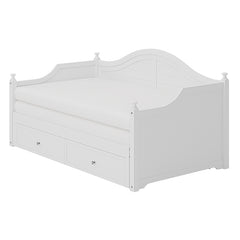 Bellemave® Twin Size Wood Daybed with Extended Pop Up Trundle and Storage Drawers