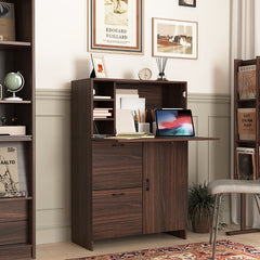 Bellemave® Desk Cabinet with Storage Drawer & Shelves, Fold-up Desktop