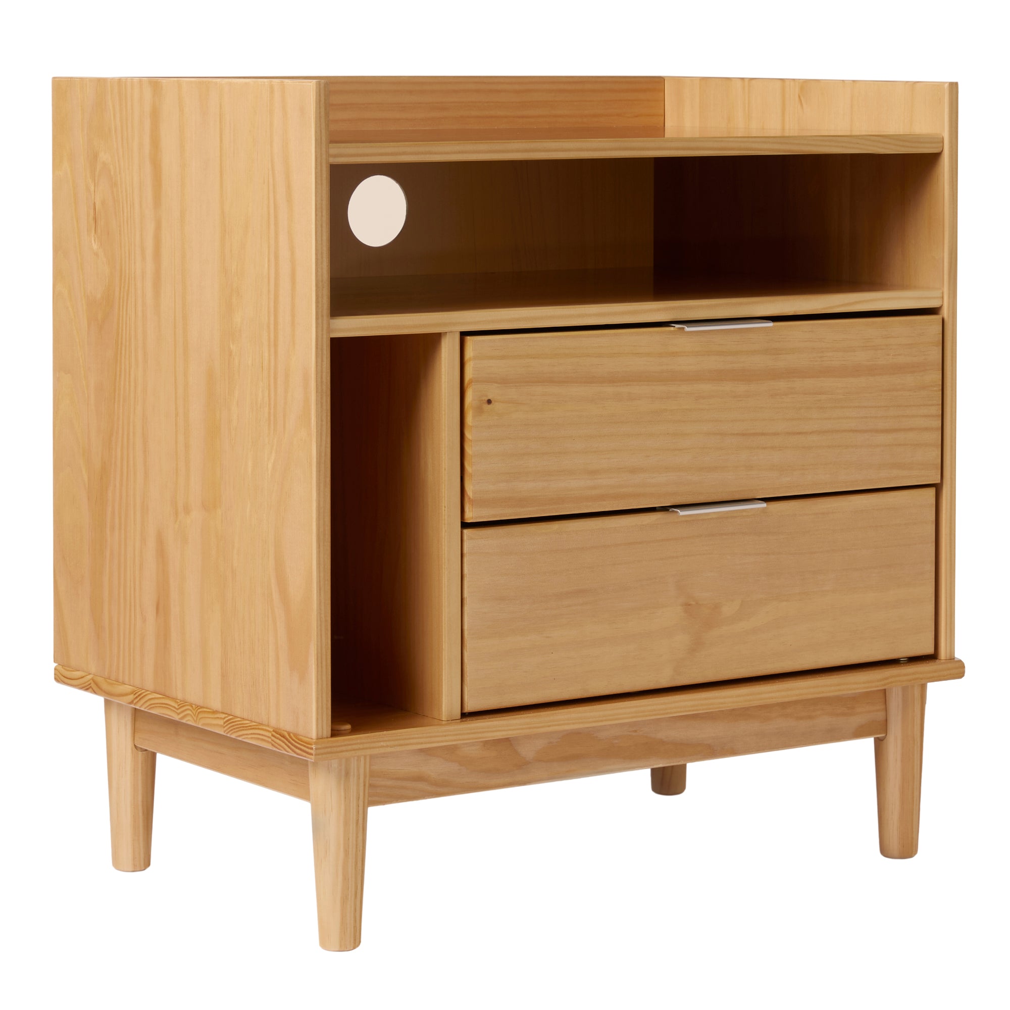 Bellemave® Mid-Century Modern Solid Wood 2-Drawer Gallery Nightstand Bellemave®