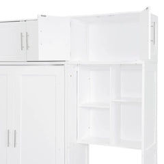 Bellemave® Full Size Wall Murphy Bed with Desk, Top Cabinet and Storage Shelves