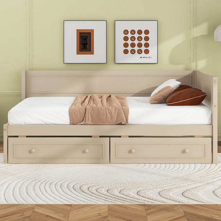 Bellemave® Twin Size Wood Daybed with 2 Drawers and Guardrail