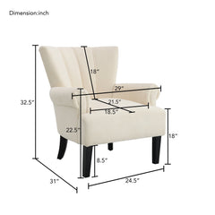 Bellemave® Polyester Armchair Club Chair with Channel Back