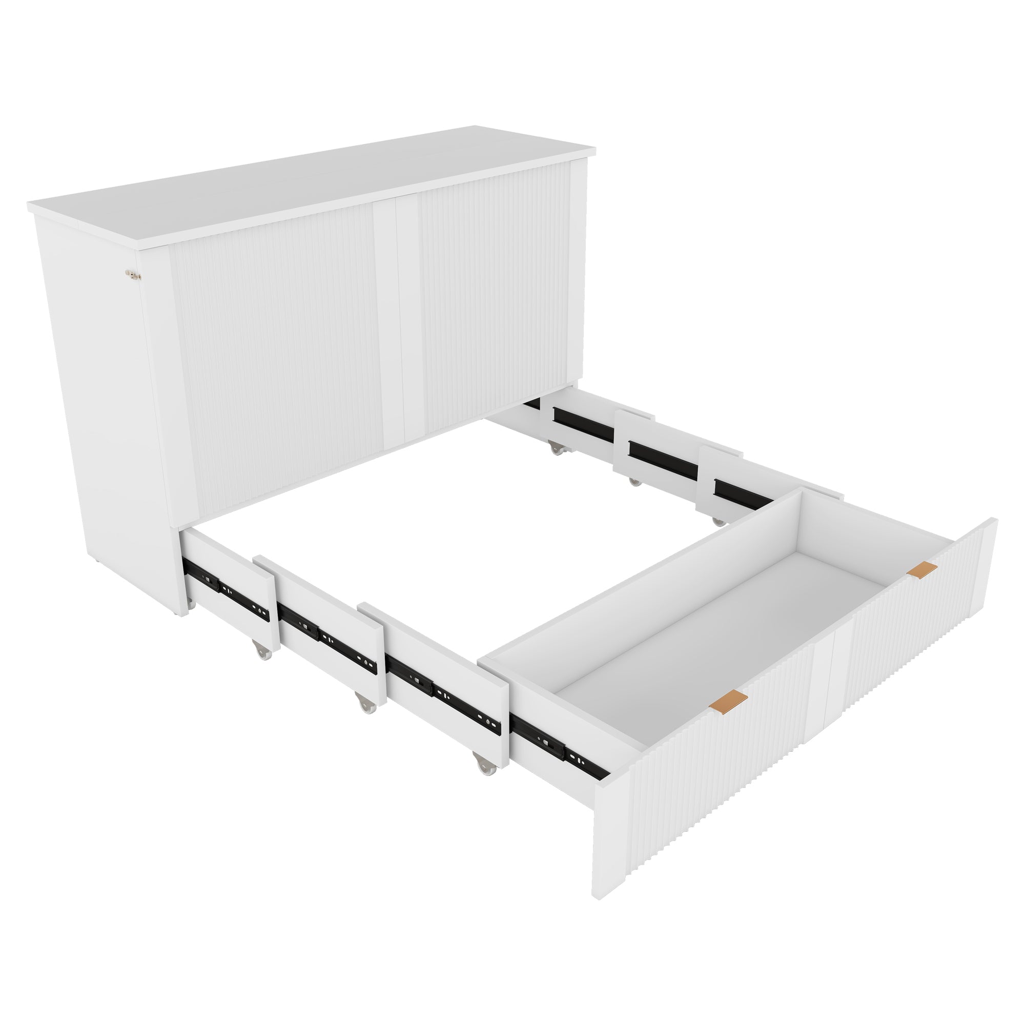 Bellemave® Murphy Bed Wall Bed with Drawer and a Set of Sockets & USB Ports, Pulley Structure Design Bellemave®