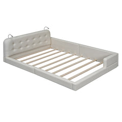 Bellemave® Queen Size Upholstered Platform Bed with 2 Reading Lights