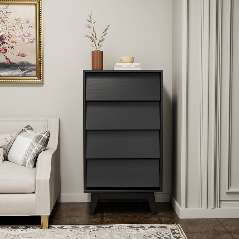 Bellemave® 4 Drawer Double Dresser Features Vintage-style and Bevel Design