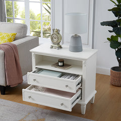 Bellemave® Open Space and 2 Drawers Dresser Nightstand with Charging Station