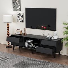 Bellemave® 63" TV Stand Features Vintage-style and Bevel Design with 4 Drawers