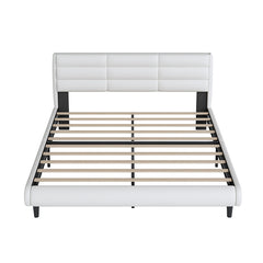 Bellemave® King Size Upholstered Platform Bed with LED Light Strips