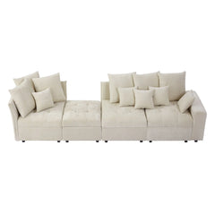 Bellemave® 96.45" Modular Sofa Couch with Three USB Ports, a Removable Storage Ottoman and Five Back Pillows Bellemave®