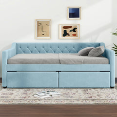 Bellemave® Full Size Upholstered Tufted Daybed with 2 Drawers Bellemave®