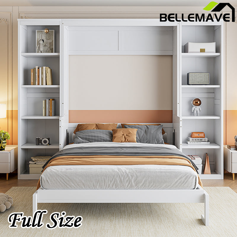 Bellemave® Murphy Bed with Desk and Bookshelf