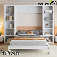 Bellemave® Murphy Bed with Desk and Bookshelf