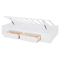 Bellemave® Twin Size Bunk Bed with Drawers, Wardrobe, Storage Shelves and Hydraulic