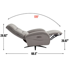 Bellemave® Dual Motor 270° Swivel Power Recliner Chair With Heavy Duty Motion Mechanism, USB and Type-C Charging Ports.