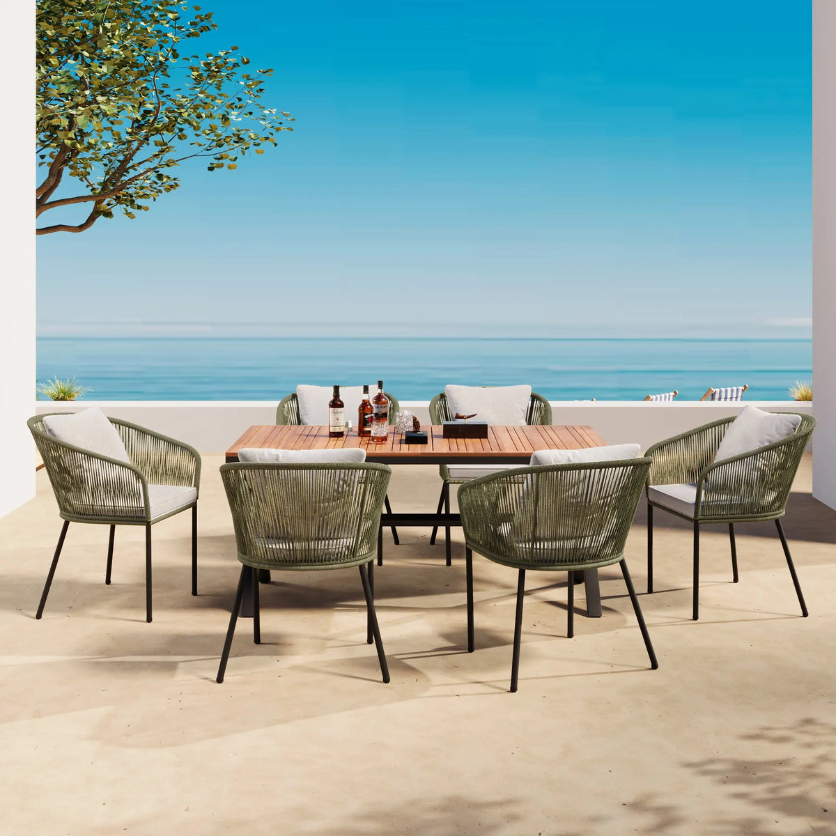 Bellemave® 7-Pieces Patio Dining Set with Metal Frame Dining Table and Chairs Bellemave®