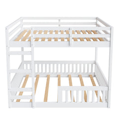 Bellemave® Full Size Wood Bunk Bed with Ladder and Guardrails