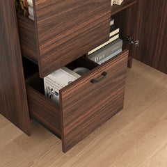 Bellemave® Desk Cabinet with Storage Drawer & Shelves, Fold-up Desktop