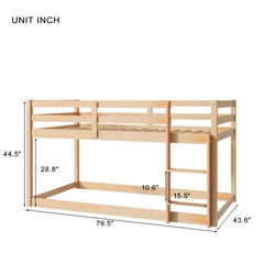 Bellemave® Twin Size Wooden Floor Bunk Bed Bellemave®