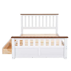 Bellemave Full Size Wood Platform Bed with Two Drawers and Wooden Slat Support Bellemave