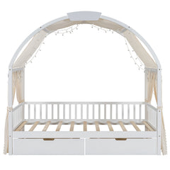 Bellemave® Twin Size Daybed with Arched Roof and 2 Drawers