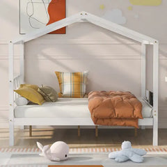 Bellemave® Wood House Bed with Storage Space