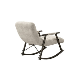 Bellemave® Casual Folding Upholstered Rocking Chair , Adjustable High Back and Foot Rest , with Side Pockets Placed