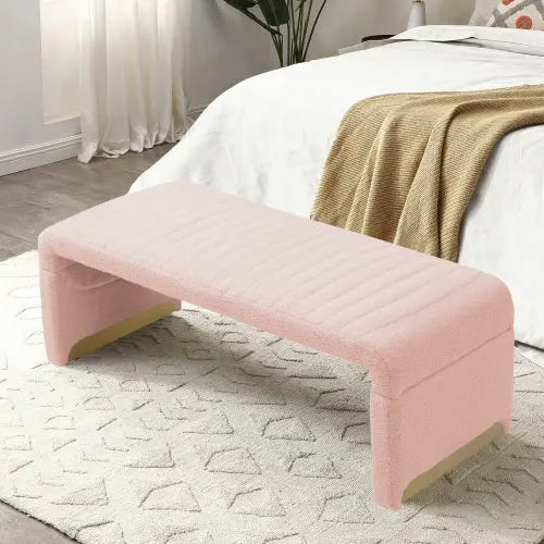 Bellemave® Modern Upholstered Sherpa Fabric Ottoman Bench Bellemave®