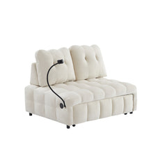 Bellemave® Modern Velvet Pull-Out Sofa Bed,Independently Removable Backrest, Have USB Port and Swivel Phone Stand