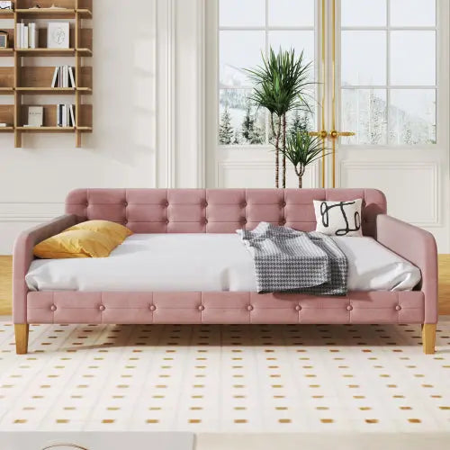 Bellemave Twin Size Upholstered Daybed with 4 Support Legs Bellemave