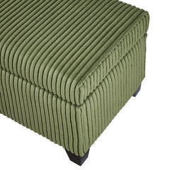 Bellemave® Fashion Corduroy Fabric Green Upholstered Large Storage Rectangular Bench