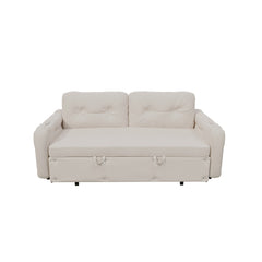 Bellemave® Queen Tufted Button Upholstered Pull Out Sofa Bed with Hydraulic System , Storage and 2 Soft Pillows