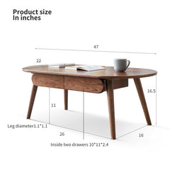 Bellemave® 100% Solid Wood Table with Drawers