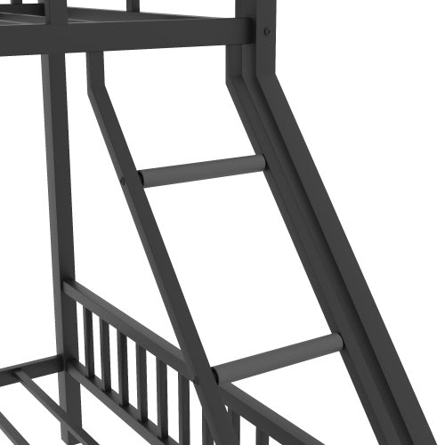 Bellemave® Twin XL Over Queen Metal Bunk Bed with Ladder and Slats Support
