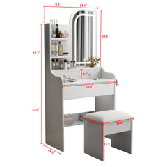 Bellemave® Vanity Mirror with Lights and Table Set with 3 Color Lighting Brightness Adjustable, 3 Drawers