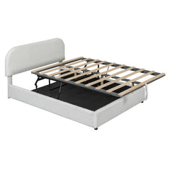 Bellemave® Teddy Fleece Upholstered Platform Bed with Hydraulic Storage System