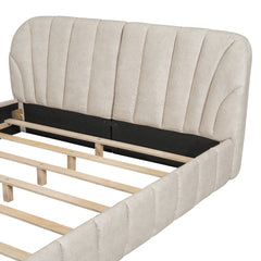 Bellemave® Queen Size Upholstered Platform Bed with Thick Fabric