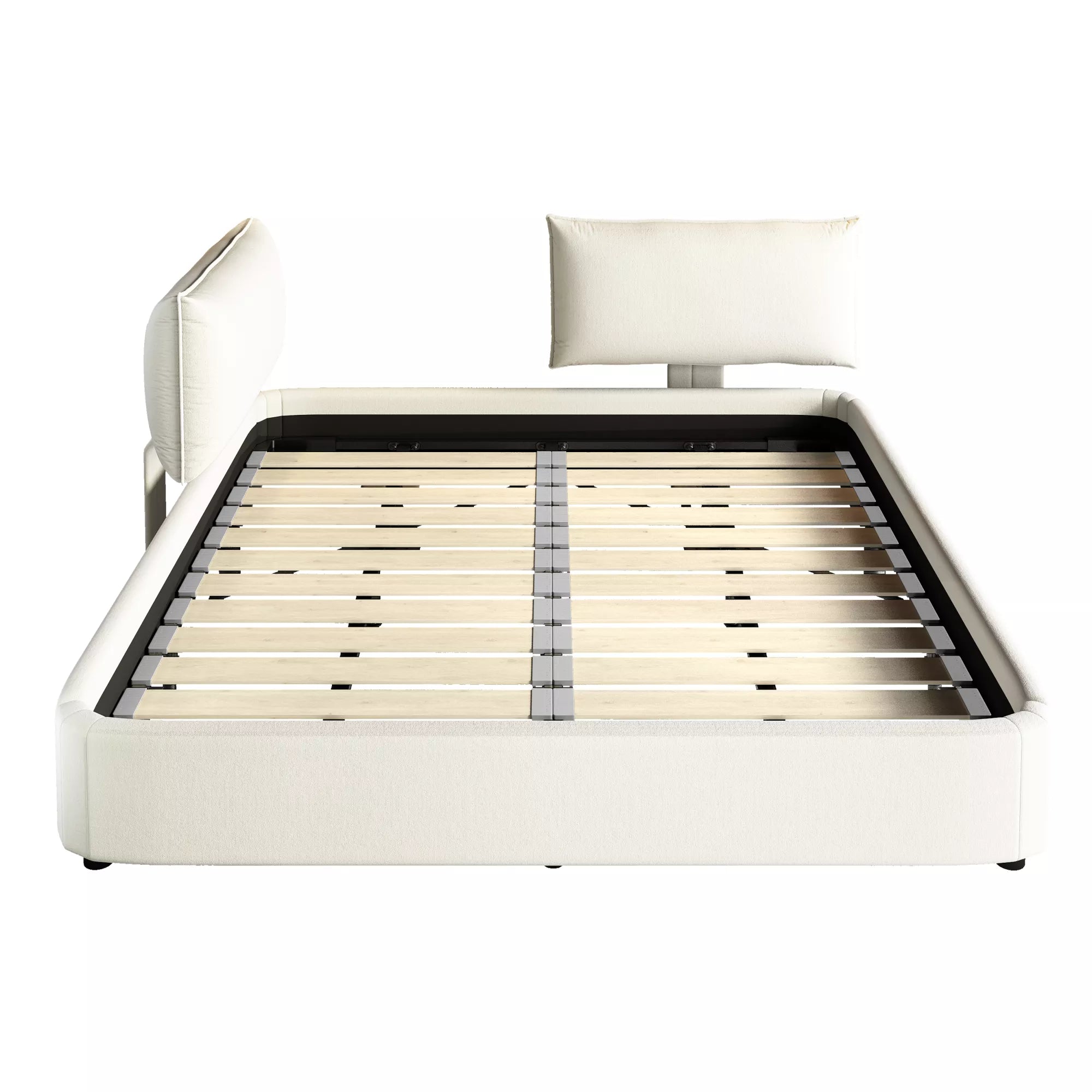 King Size Upholstered Platform Bed Front View