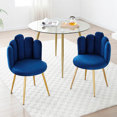 Bellemave® Modern Velvet Dining Chairs Set of 2, with Golden Metal Legs