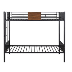 Bellemave® Modern Metal Bunk Bed with Safety Rail and Built-In Ladder