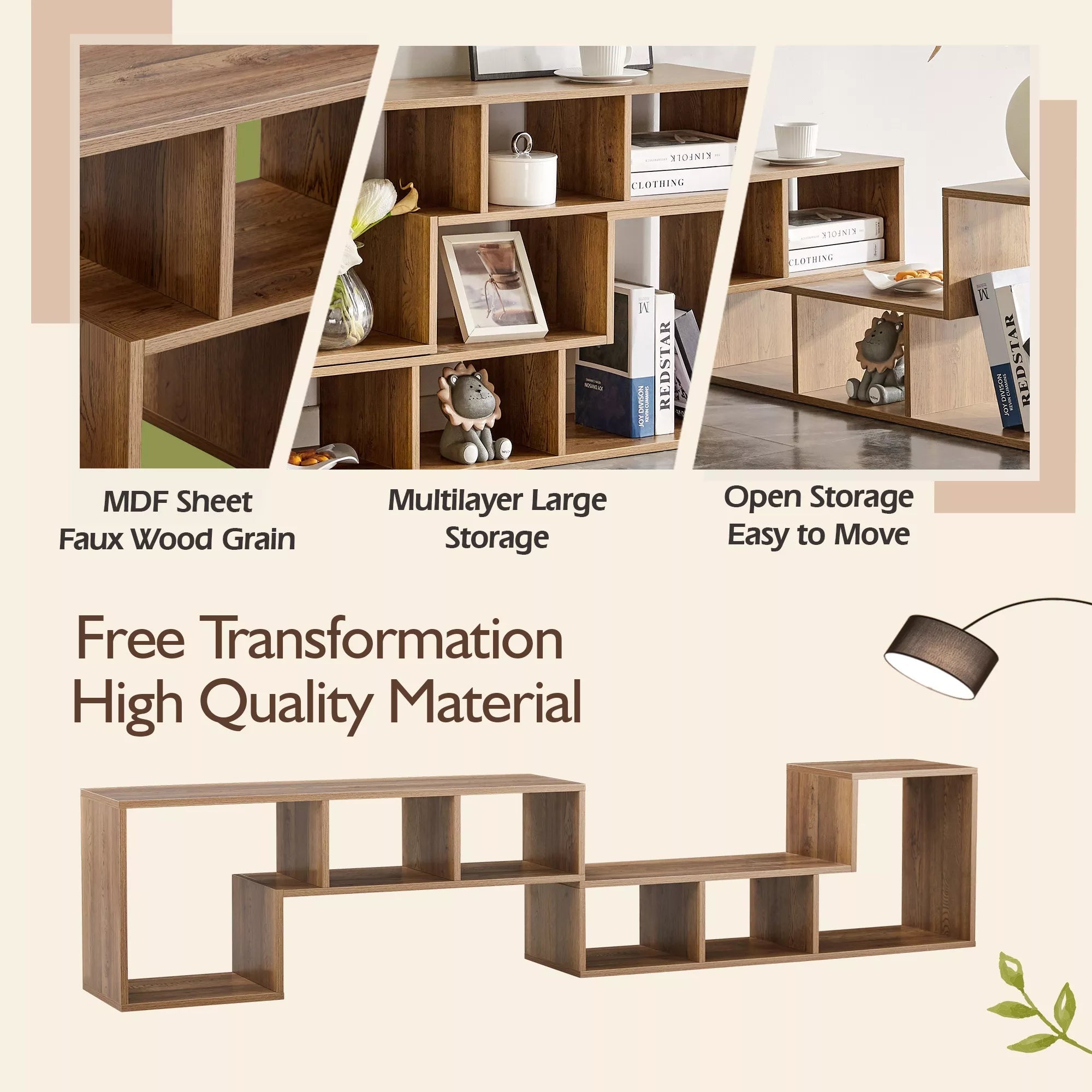 Bellemave® 2 Pieces Cube TV Stand,Free Combination Gaming Entertainment Center Media Stand,Open Storage Bookcase Shelf for Living Room,2 Shelf Bookcase L-Shaped TV Console Stand Bellemave®