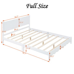 Bellemave® Wood Platform Bed with Rectangular Headboard