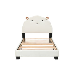 Bellemave® Twin Size Platform Bed with Sheep Design Headboard