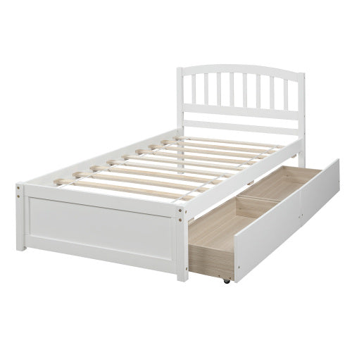 Bellemave Twin Size Platform Storage Bed with Two Drawers and Headboard