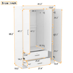 Bellemave® 3-Door Mirror Wardrobe with Shelves Bellemave®